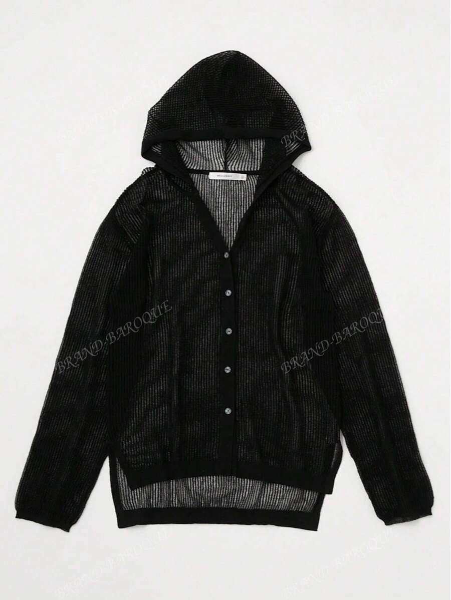 MOUSSY MOUSSY Cardigan tricoté ample à capuche et ajouré 010FAK70-6280