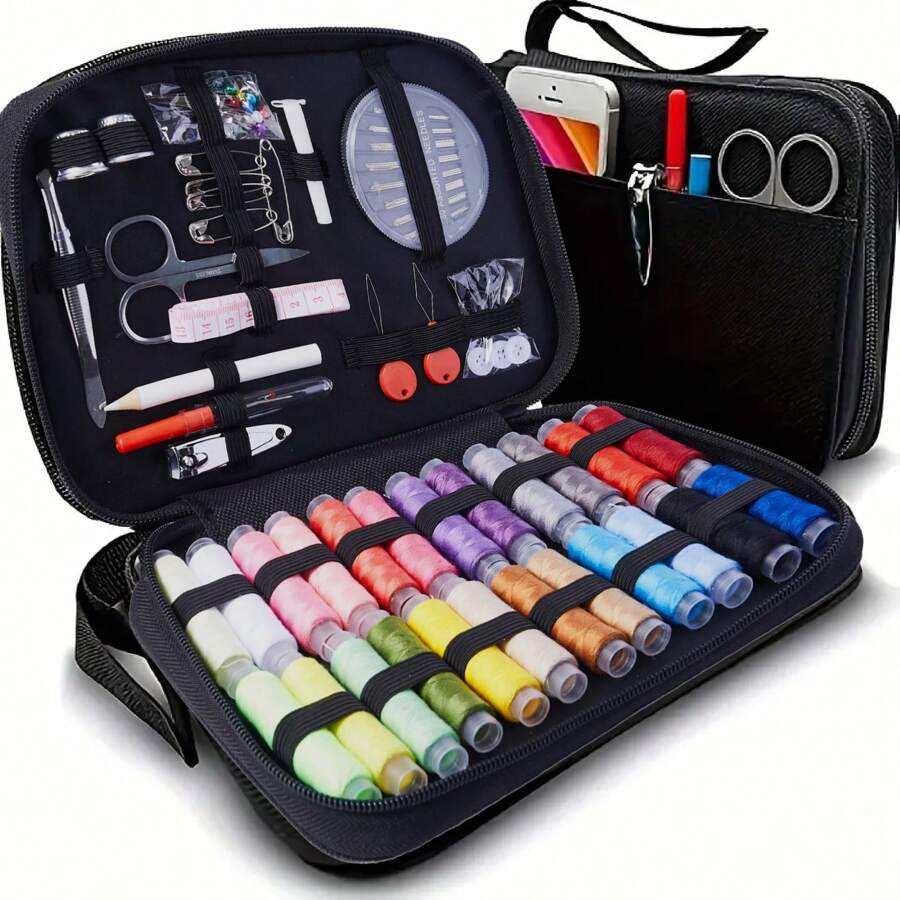 68/90 Pcs Sewing Kit With Sewing Supplies And Accessories- 24-Color Threads, Needle And Thread Kit Products For Small Fixes, Basic Mini Travel Sewing Kit For Emergency Repairs