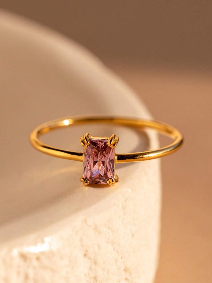 1pc Fashionable New Silver-Plated Cubic Zirconia Decorated Ring, Engagement Jewelry Suitable For Men And Women, Gift For Family/Friends/Loved One