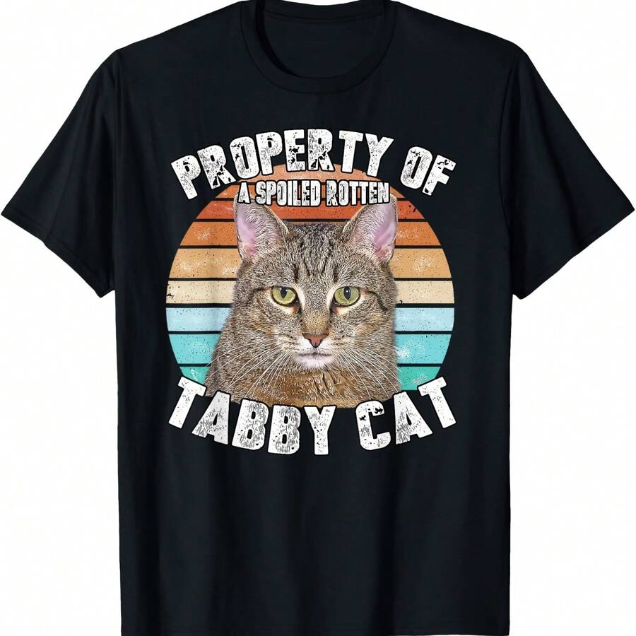 Cat Tabby Lover Vintage Eighties Style Cat Retro Gift T-Shirt
