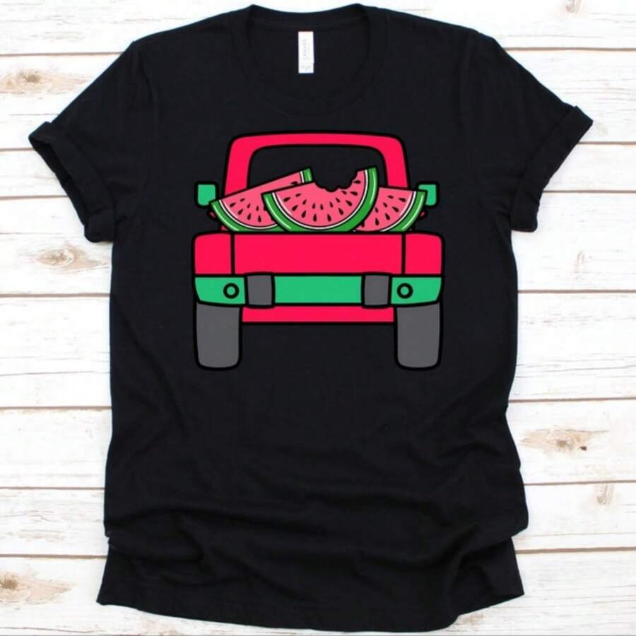 Watermelon Truck Shirt, Watermelon Lover Gift, Sliced Watermelon Design, Citrullus Lanatus, Truck Shirt, Watermelon T-Shirt, Fruit Lover