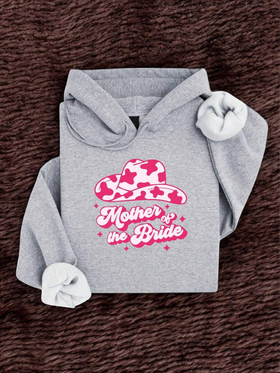 Pink Cowgirl Mother Of The Bride Hoodie, Cute Bridal Shower Gift For Mom, Mama Of The Bride Hoodie, Bach Party Mommy Hoodie FZ-365H