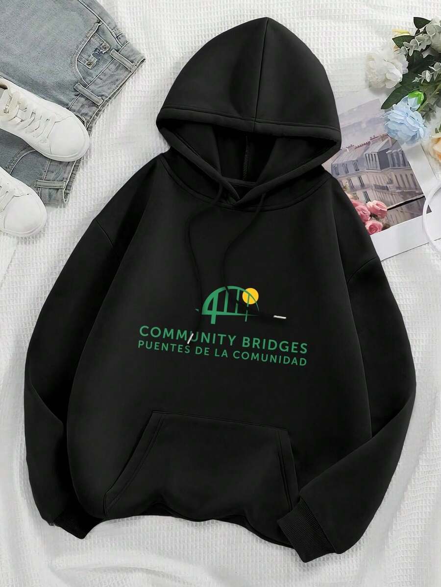 Community Bridges Large Logo Big Size Women Hoodie Supporting Social Justice Women Charity Fundraiser For Nonprofit Social Change
