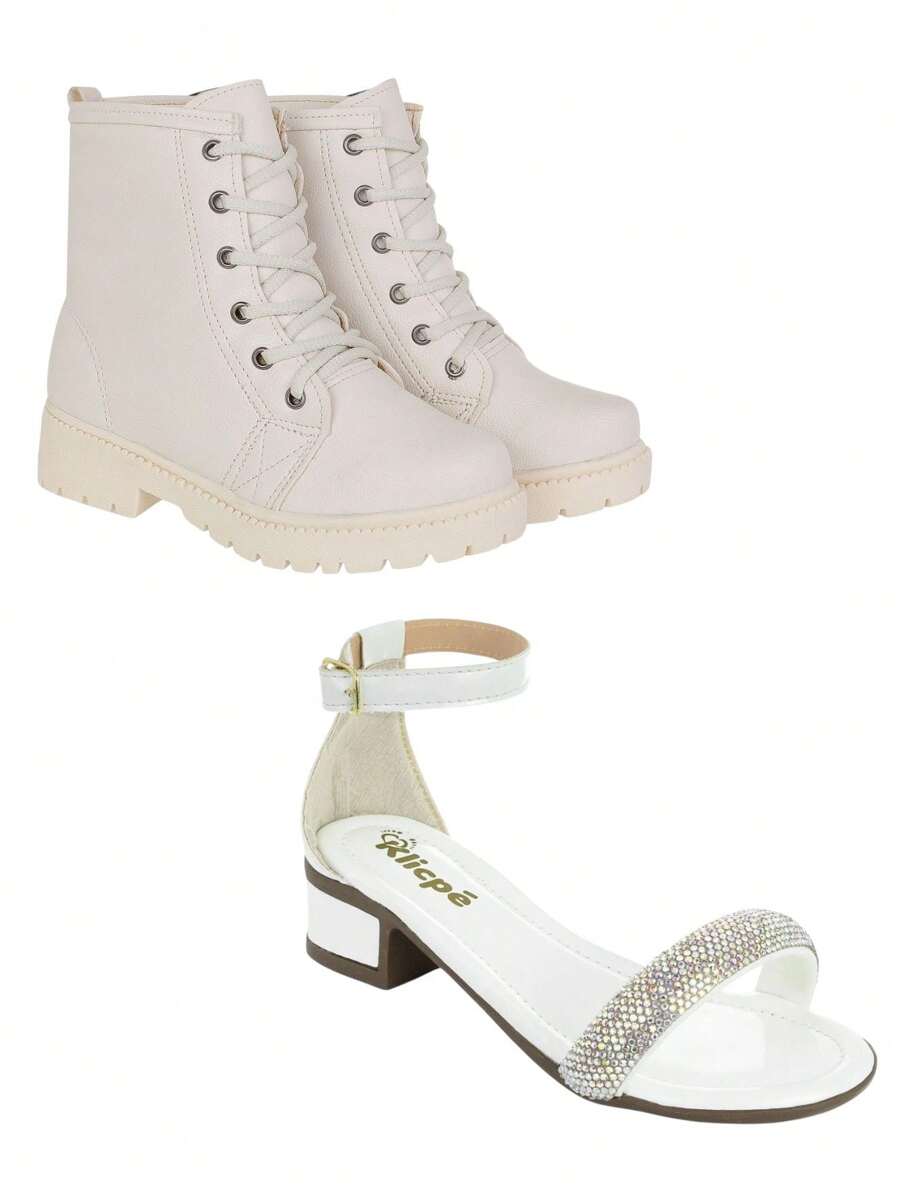 Kit 2 Pares Bota e Sandália Feminina Infantil Juvenil La Requintes