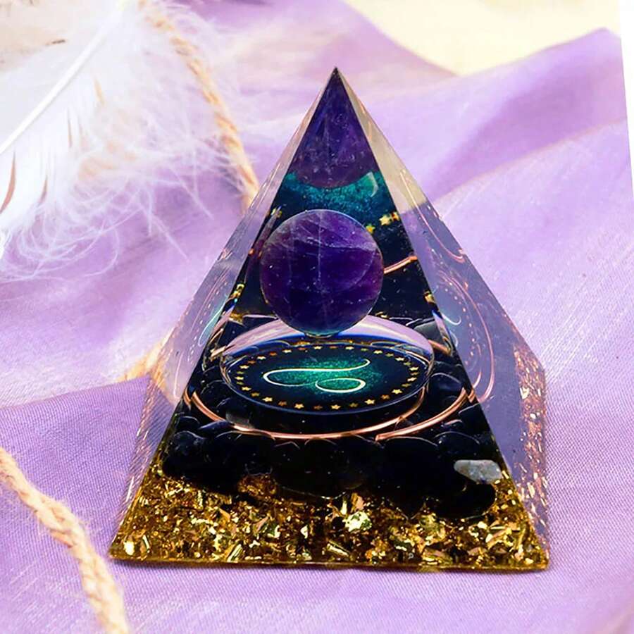 Collection des douze constellations, Pyramide Orgone, Bélier, Vierge, Taureau, Cancer, Capricorne, Sagittaire, Lion, Poissons, Gémeaux, Verseau, Balance, Scorpion, cristaux, outil de méditation Pyramide Orgone, décoration pour la maison, cadeau pour Thanksgiving, Noël, anniversaire