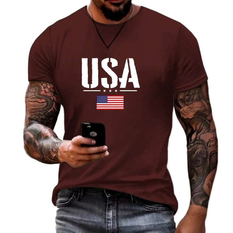 Camisa Masculina U.S.A AMÉRICA Algodão