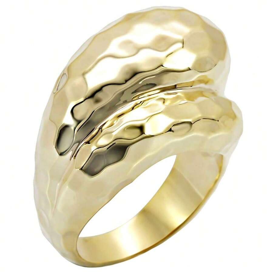 SlickBlue Gold Brass Ring, Simple & Sleek Stone-Free Design, Minimalist Jewelry, Classic Smooth Finish, Available In Sizes 5-10, Lightweight 9.70g, Stylish Women's Accessory For Any Occasion