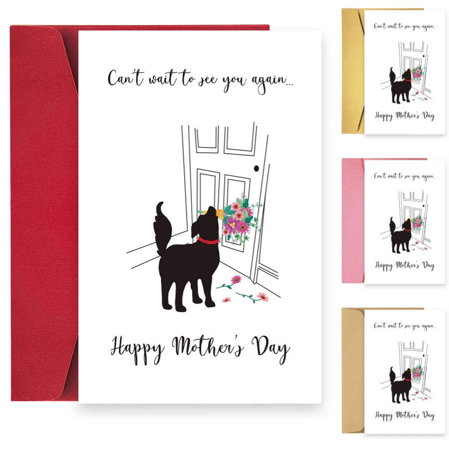 1pc Happy Mother's Day Card From The Dog, Lovely Mother's Day Gift For Dog Mom, Can't Wait To See You Again