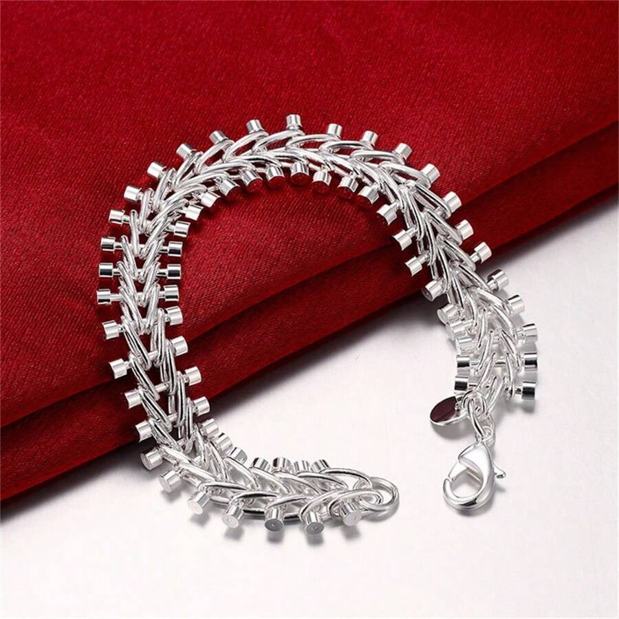 Elegantes 1 Stück 925 Silber 20 cm Skelett Armband Mode Frauen Charme Hochzeit Party Geschenk Schmuck