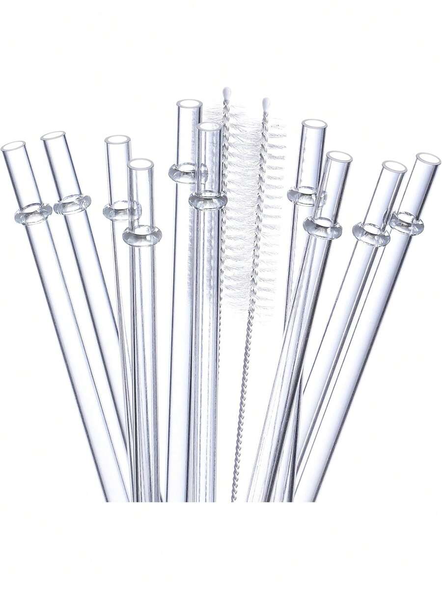 12 piezas de ALTA transparencia, pajitas de plástico reutilizables con cepillos de limpieza, pajitas de beber de 26,67 cm de largo, pajitas de repuesto claras para vasos, tazas, tarros de 473 ml, 680 ml, 946 ml, 946 ml, para uso en exteriores, campamento
