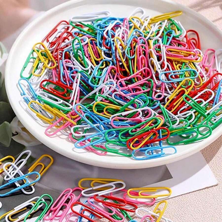 100 pièces-200 pièces/paquet de trombones colorés en papier enduit de vinyle, 1,1 pouces/28 mm. Pinces à dossier en métal pour la maison, l'école, la gestion de documents de bureau, la rentrée scolaire, les fournitures scolaires