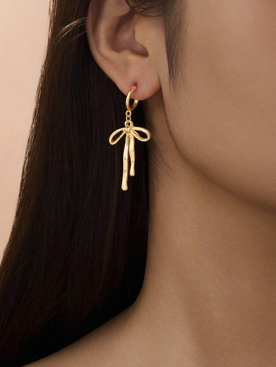 1 Pair Fashion Elegant New Classic Bow Knot Minimalist Everyday Versatile Cute Earrings, European And American Style
