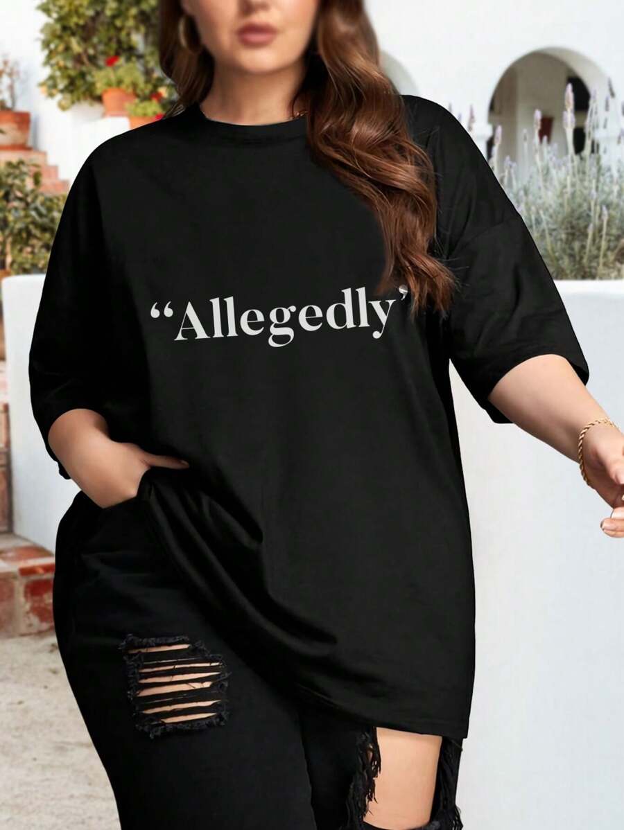 Allegedly Funny Lawyer Letterkenny Ostrich Retro Vintage Oversized Oversize Women Large Size Women's T-Shirts For Ladies