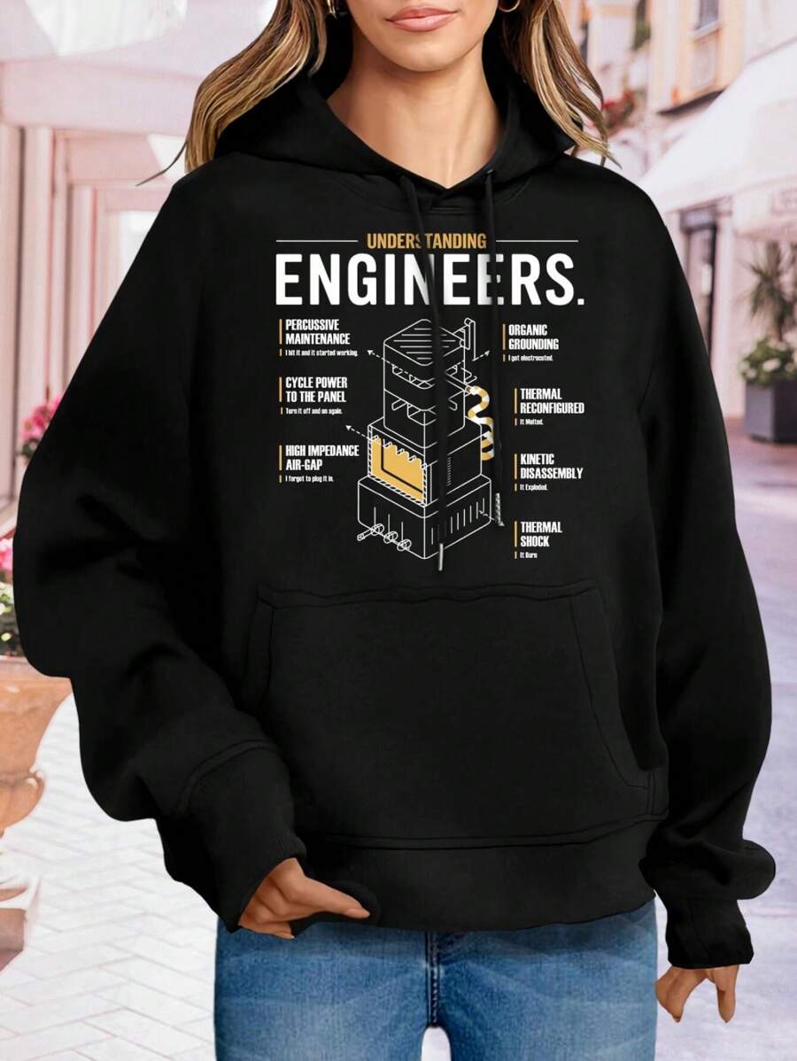Understanding Engineers Big Size Women Hoodie Hoodies Funny Engineer Gifts Infographic Designs For Engineers Mechanics Mechanical Engineers