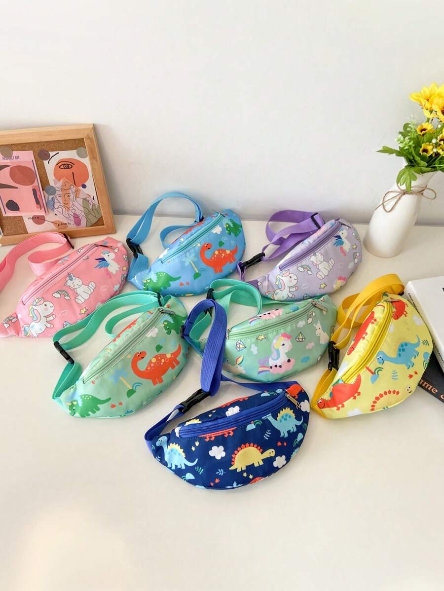 Bolso de cintura/bandolera/pecho con estampado de dibujos animados lindos para niños, de uso informal
