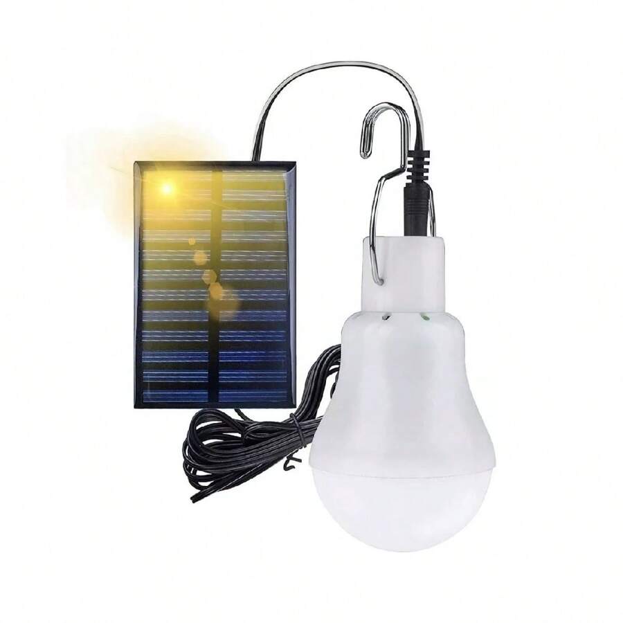 Bombilla Con Panle Solar de Emergencia Led Solar 3W 12 Led Con Cordón