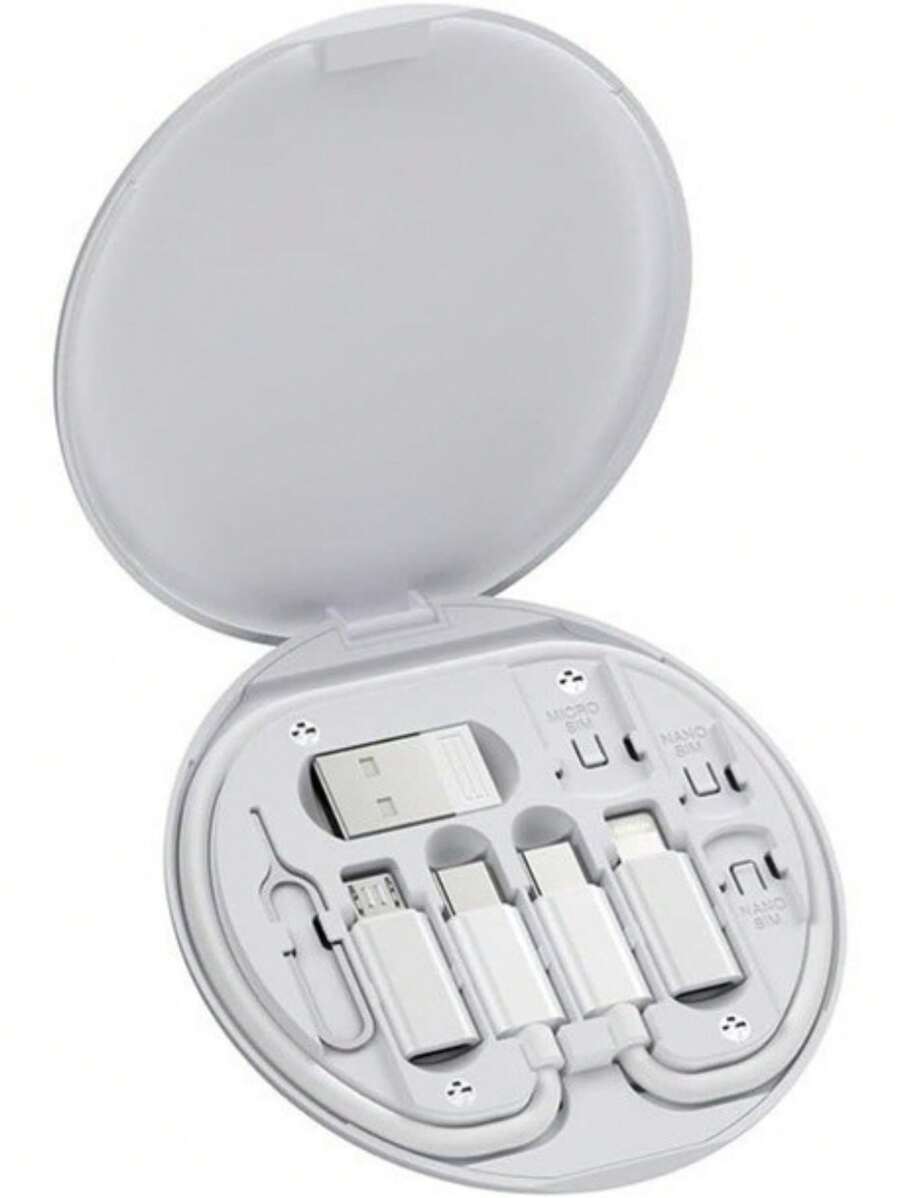 Conjunto de adaptador de cabo de carregamento múltiplo 6 em 1 USB C para USB celular Suporte de telefone celular pino