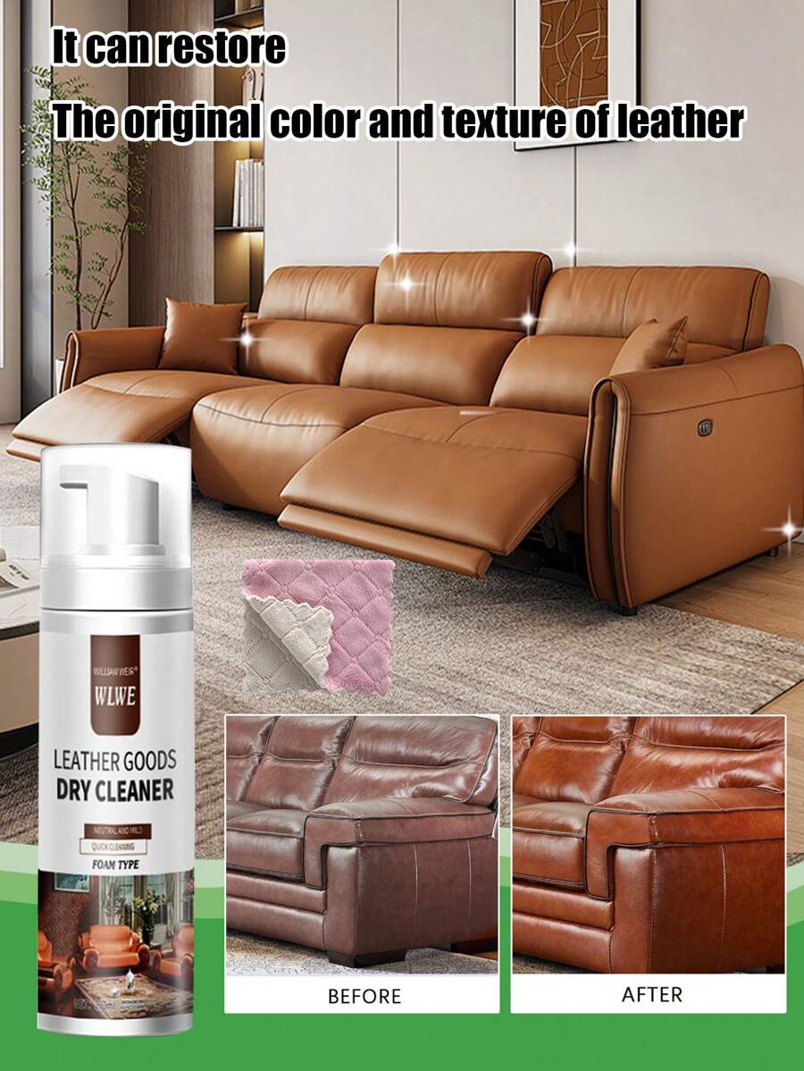 Leather Cleaner - For Furniture, Bags, Sofas, Car Seats. It Can Restore The Original Color And Texture Of Leather, Making Leather Products Look Like New, While Enhancing The Appearance Of Leather.