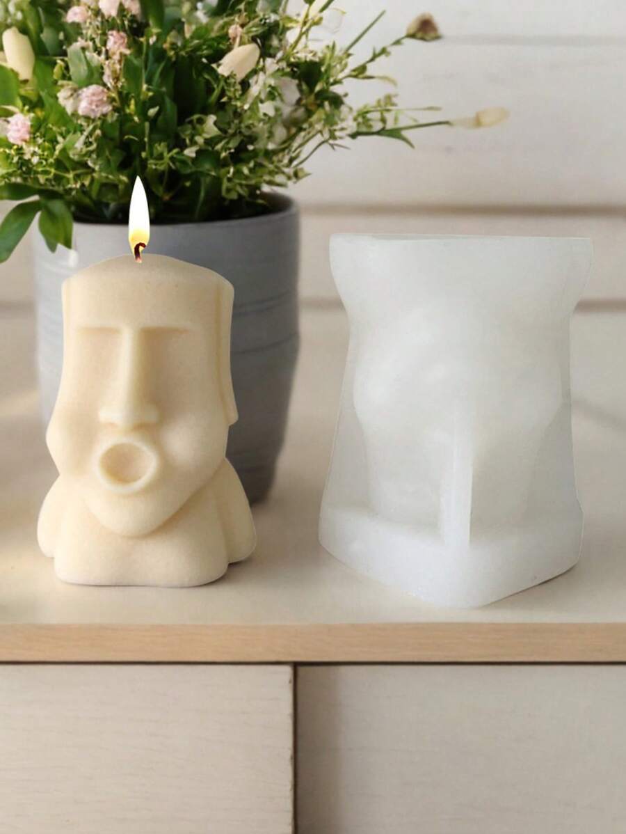 1pc Nordic Abstract Candle Mold DIY Creative Handmade Soap, Aroma Stone Silicone Mold