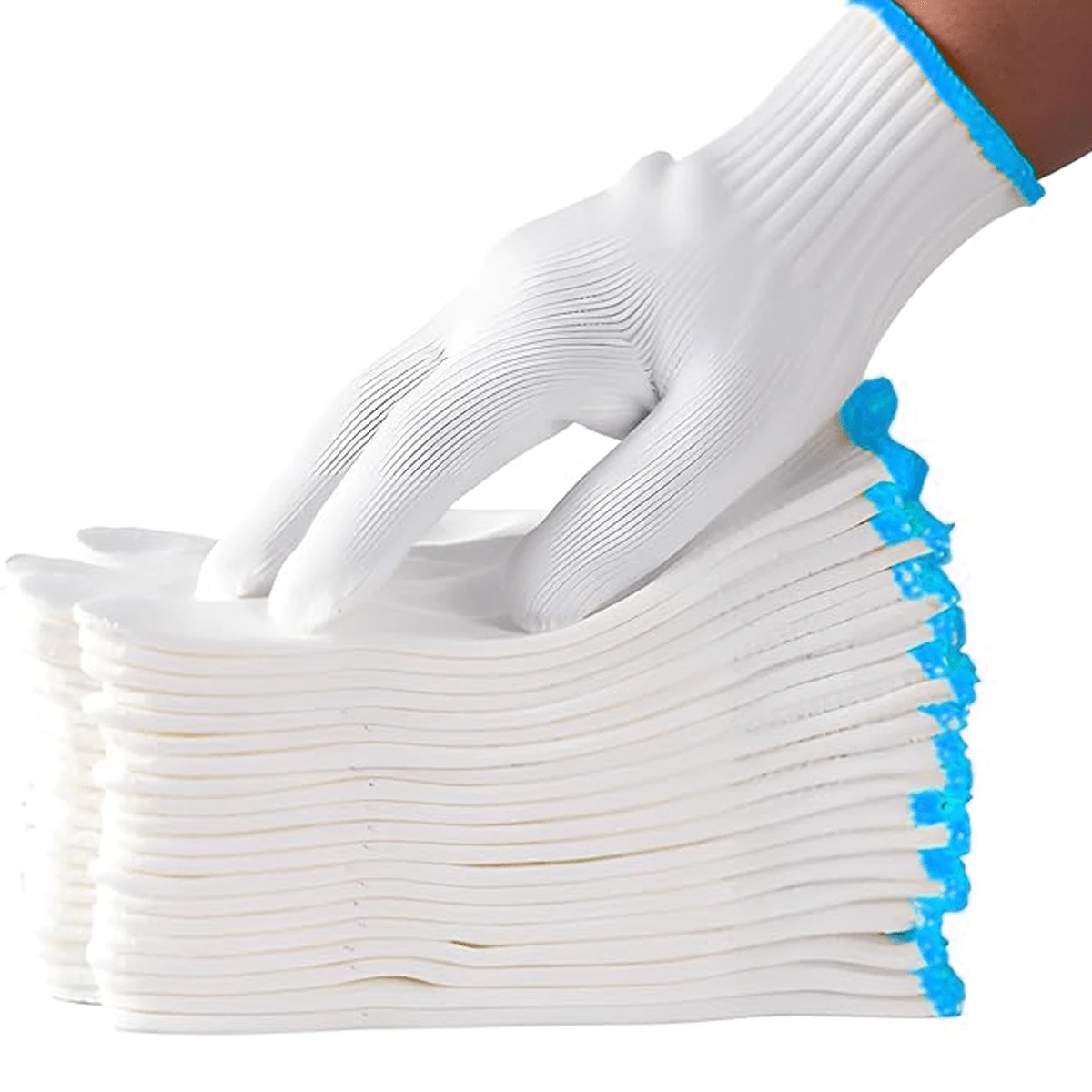 1 Par / 12 Pares de Luvas de Trabalho Feitas à Mão, Luvas de Proteção de Segurança para Pintor, Mecânico, Churrasqueira, Trabalho Industrial, Armazém, Jardinagem, Construção, Homens e Mulheres, Luvas de Corte e Reparo