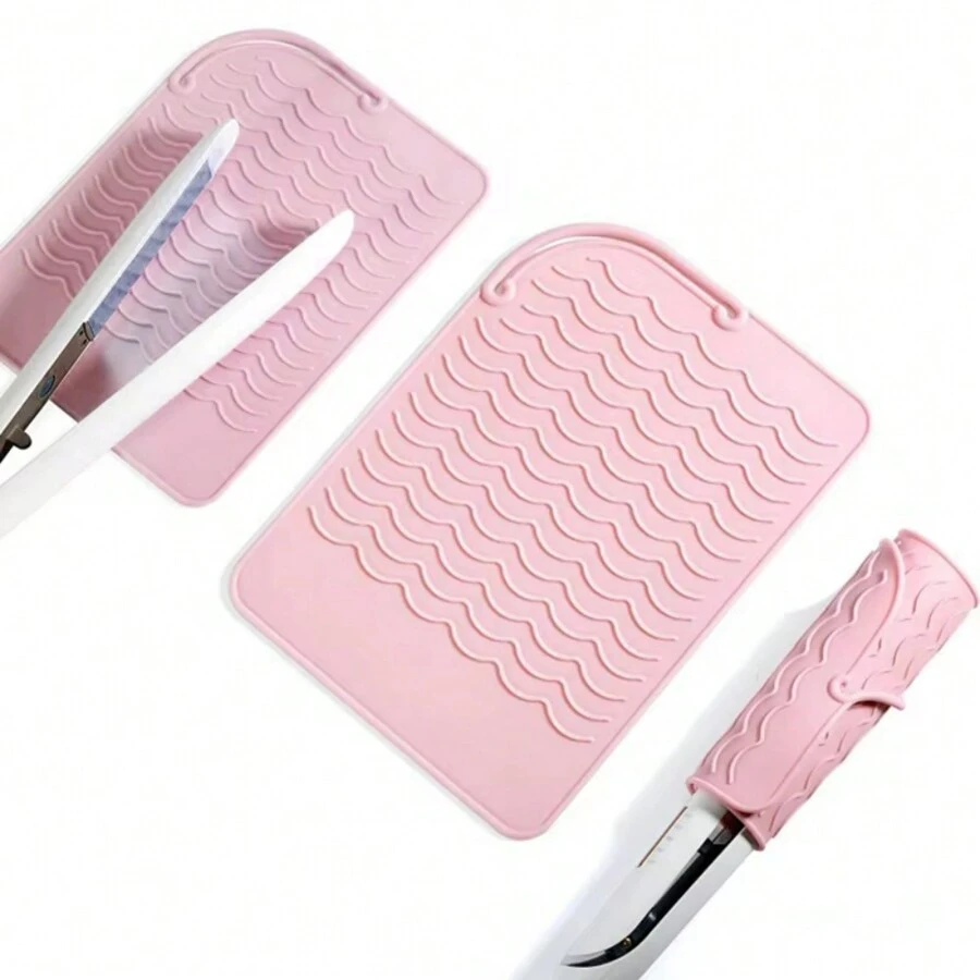 1PC Portable Silicone Heat Resistant Mat Hair Straightener Curler Insulation Pad Non-Slip Anti Heat Mat Hair Styling Tool For Travel