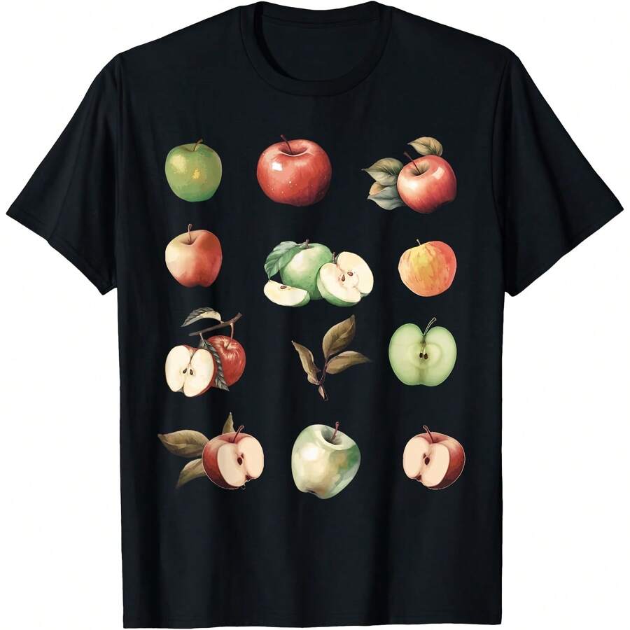 Realistic Different Kinds Of Apple Varieties Apple Picking T-Shirt