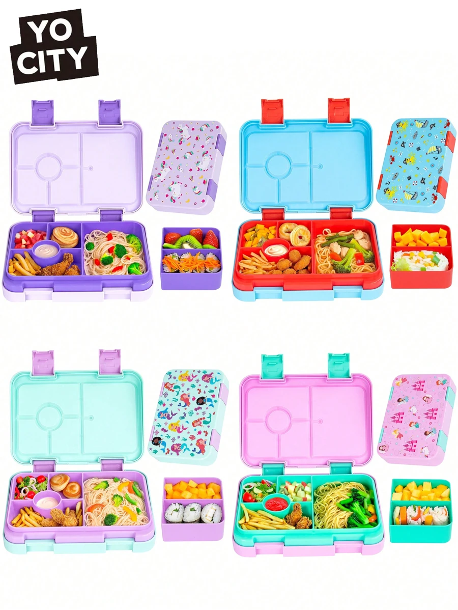 Yocity 1 pieza Fiambrera, Fiambrera dividida, Caja Bento desmontable, Caja de merienda robusta, para picnic, para cantina, organizadores y almacenamiento de cocina, accesorios de cocina - Caja Bento desmontable, adecuada para trabajo y viajes, útiles escolares