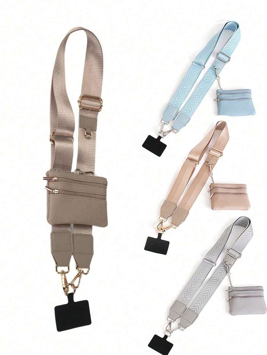 Phone Strap With Zippered Pouch, Clip And Go Strap For Phone, Cross Body Phone String With Zipper Wallet Pouch, Phone Strap Crossbody, The Perfect Companion For The Outdoors, Perfect For Both Ladies And Men