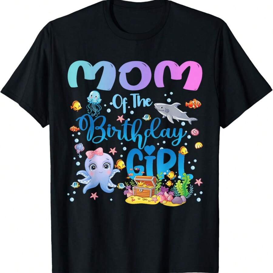 Mom Of The Birthday Girl Sea Fish Ocean Aquarium T-Shirt