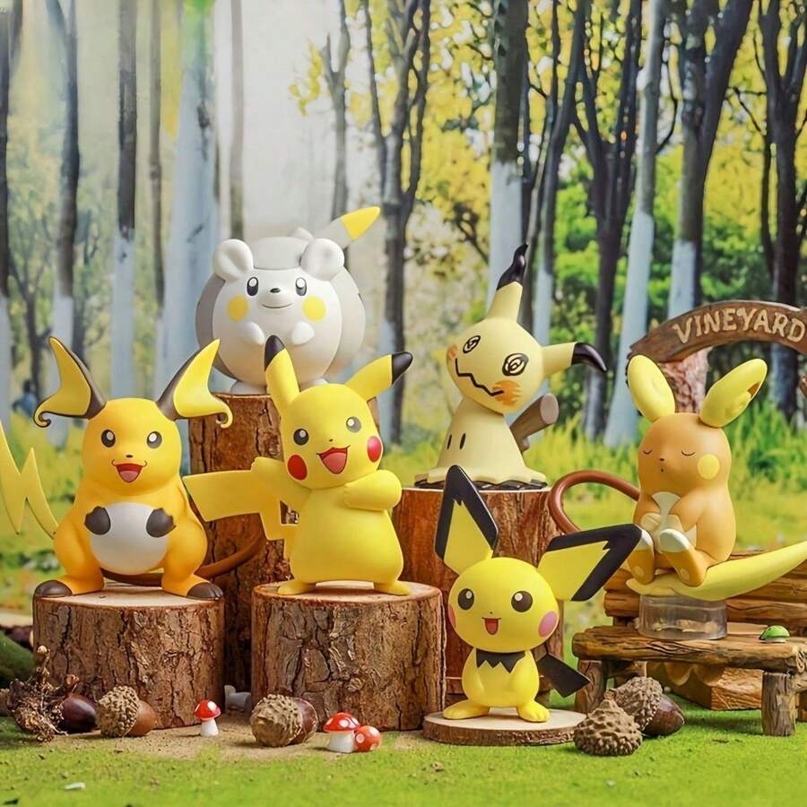 pokemon Figurine de décoration de bureau de voiture Pikachu de 4e génération, ornemental, mignon, attaque puissante, cadeau d'anniversaire, de remise des diplômes, de décoration scolaire, de décoration de dortoir, de rentrée scolaire