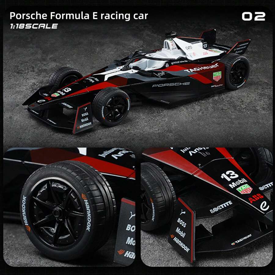 Coche de carreras a escala 1/18 para la temporada 2024 de Formula E, vehículo de aleación de Fórmula E, modelo a escala de vehículo miniatura fundido, colección de vehículos para adultos, regalo