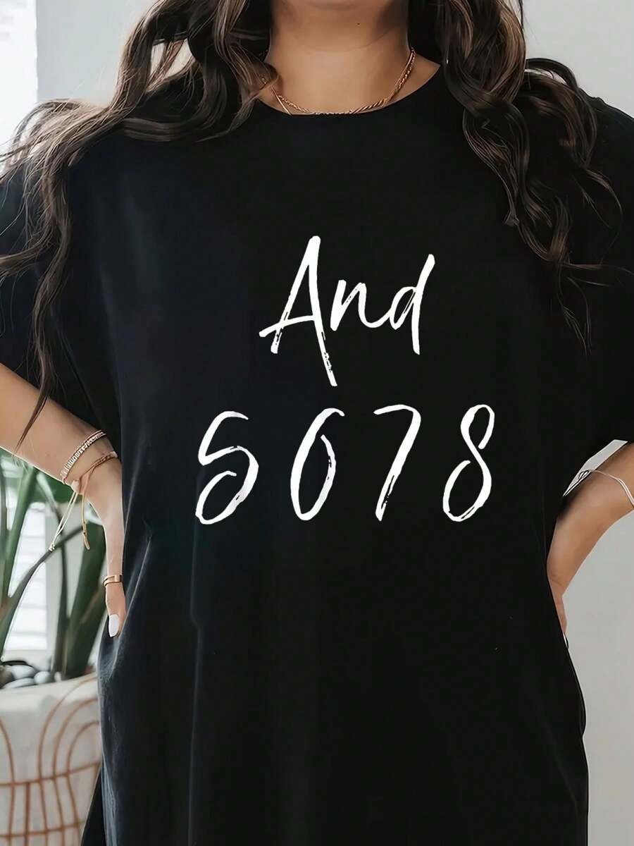 100% Cotton Vintage And 5 6 7 8 Cute Music Teacher Women T Shirt, Short Sleeve Round Neck Casual Top For Summer & Spring, Women's Clothing
