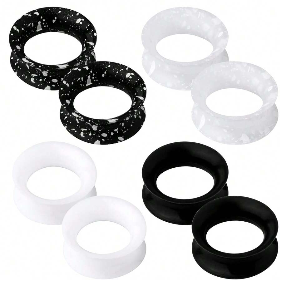 2 Stücke Silikon Ohrtunnel flexible Ohrplugs Stretcher Expander doppelt geflanscht Flesh Ohrpiercing Schmuck für Frauen und Männer
