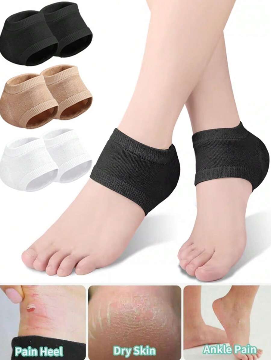 2pcs Silicone Heel Protector For Dry And Cracked Heels. Unisex Gel Heel Pad, Sock Filler For Men And Women