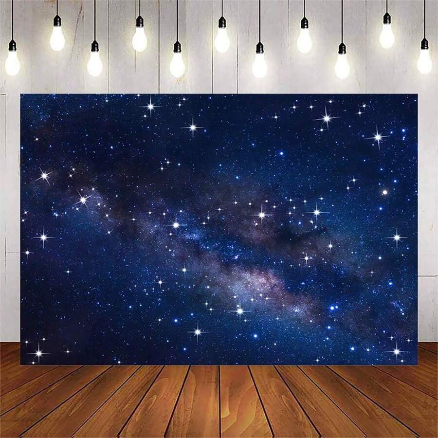 Sfondo a tema del cielo notturno e della galassia, spazio, astronauta, decorazione per feste di compleanno per bambino di 1 anno a tema spaziale, accessori per servizi fotografici