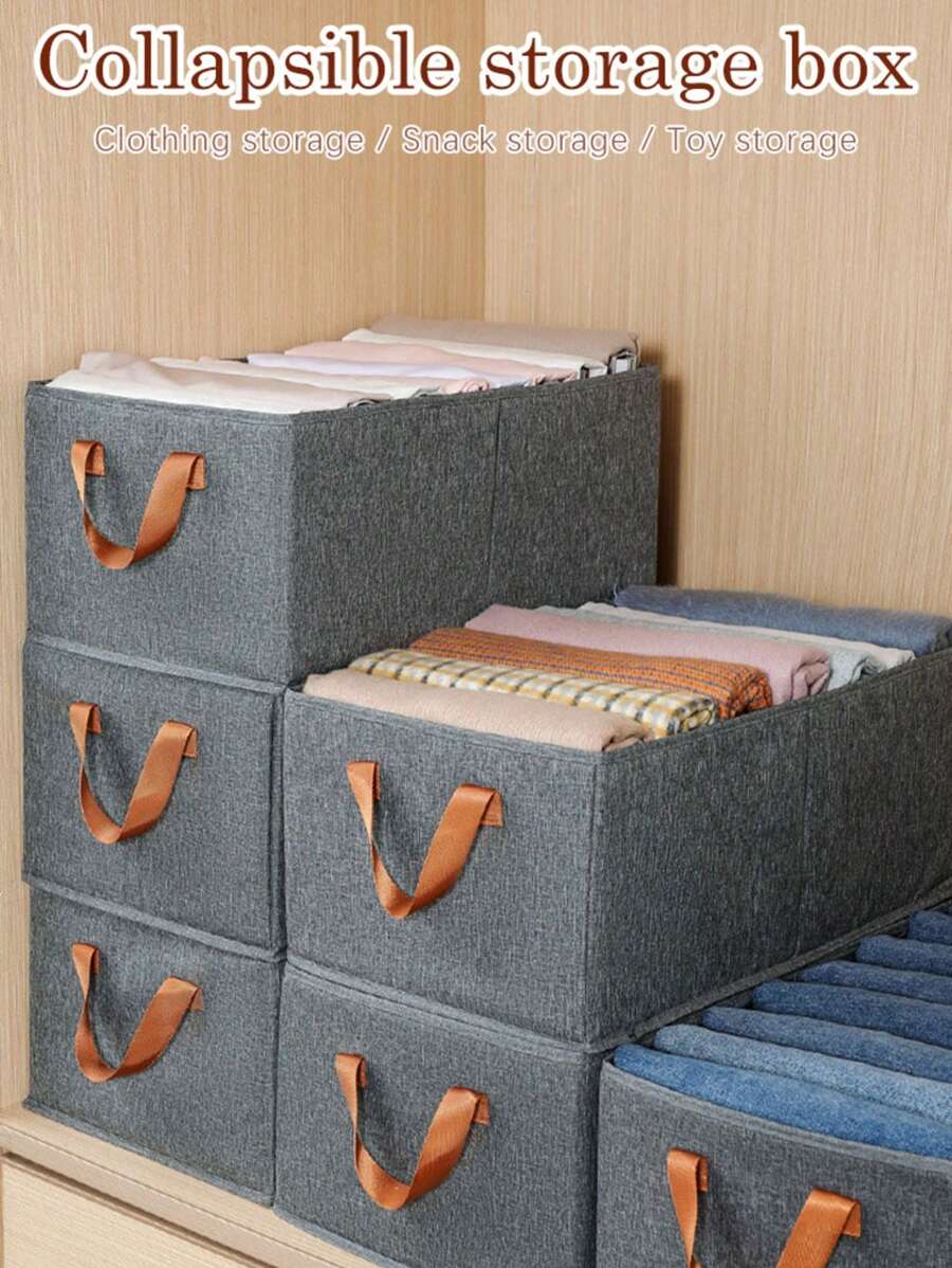 1pc Foldable Storage Box, Large Capacity Portable Clothes Organizer Box - Ideal For Space Saving, Wardrobe Organization, Decoration Supplies For Autumn, Festivals, Rooms, Home