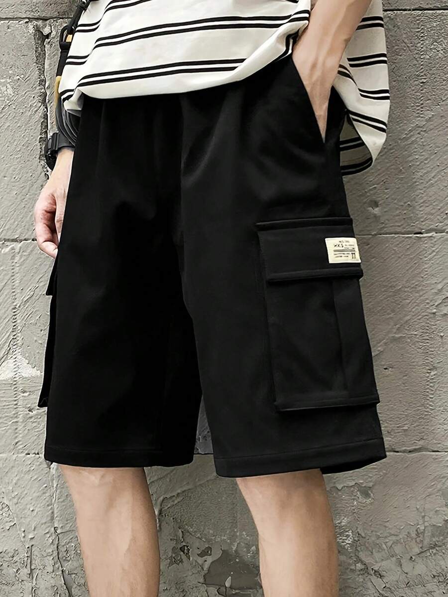 Shorts de sport décontractés de couleur unie avec poches, pour un port quotidien homme