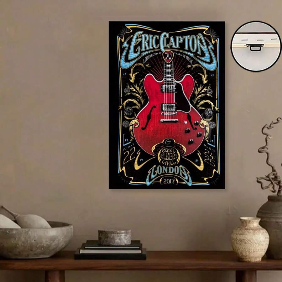 Wooden Framed Eric Clapton Vintage Concert Canvas Poster - Wall Art For Music Lovers, Perfect For Living Room, Bedroom, Home Office Decor For New Year, Valentinc'S Day, Living Room, Bathroom, Bedroom, Kitchen