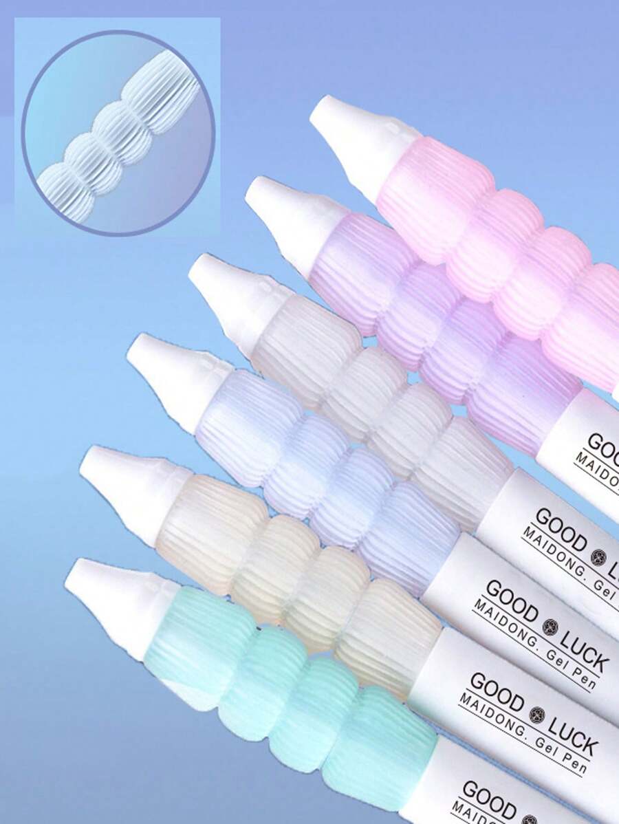 6pcs High Color Value Soft Grip Sheath Press Neutral Pen Ins High Color Value Simple Tomatoes On Sticks Soft Sheath Pressure Relief Brush