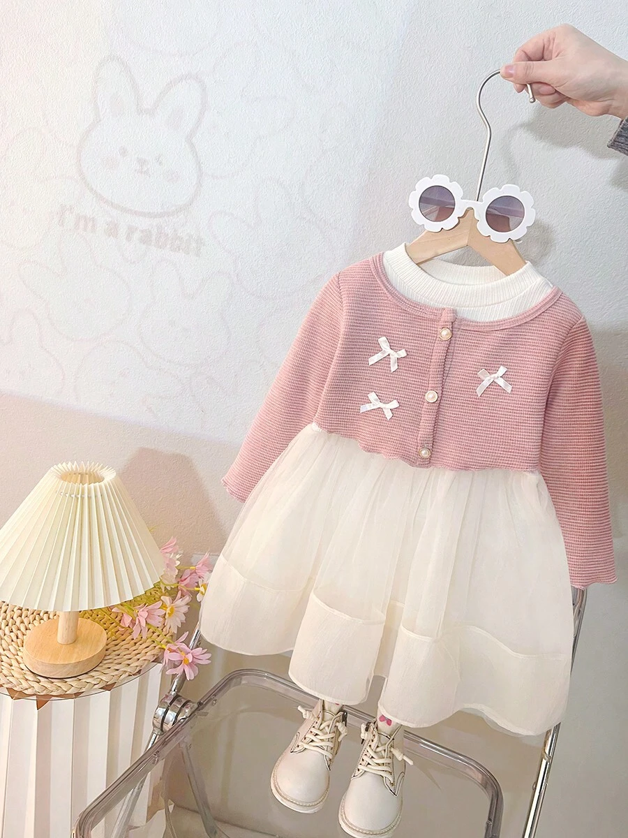 Girls Spring Tulle Dress, Infant/Baby Girl Fashionable Mesh Dress For Spring