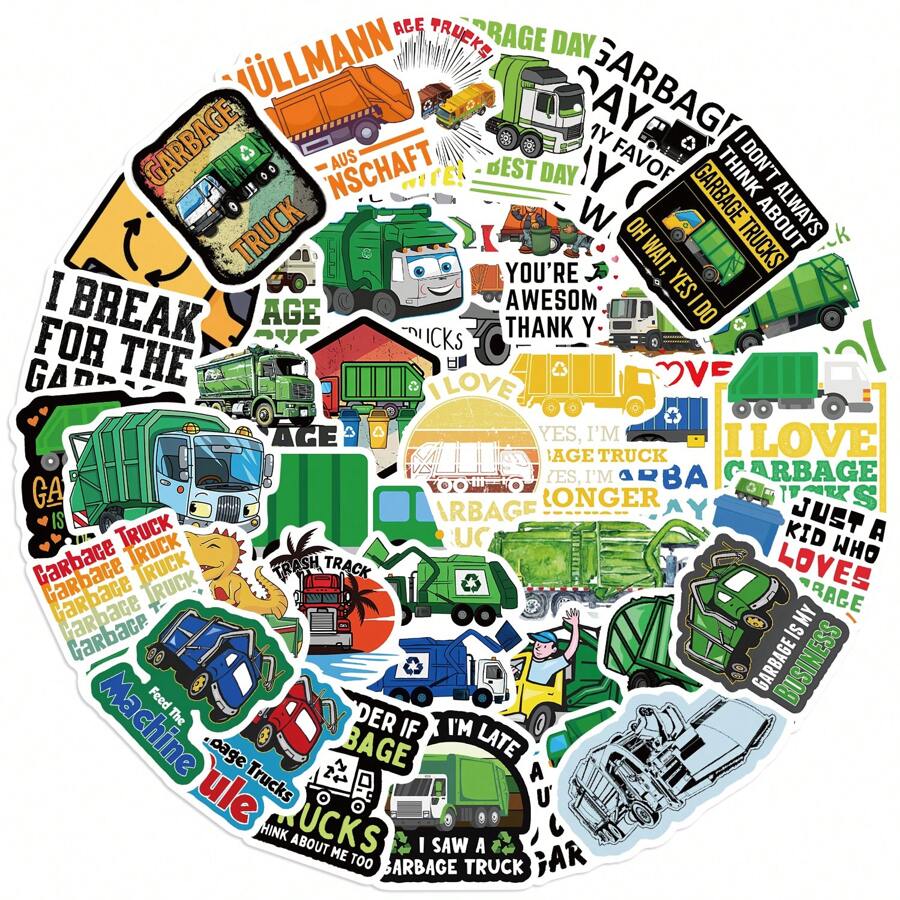 50 szt. naklejek na śmieciarkę winylowe estetyczne naklejki scrapbooking, pamiętnik, zderzak, deskorolka, butelka na wodę, kreskówka, kask, naklejki i kalkomanie samochodowe