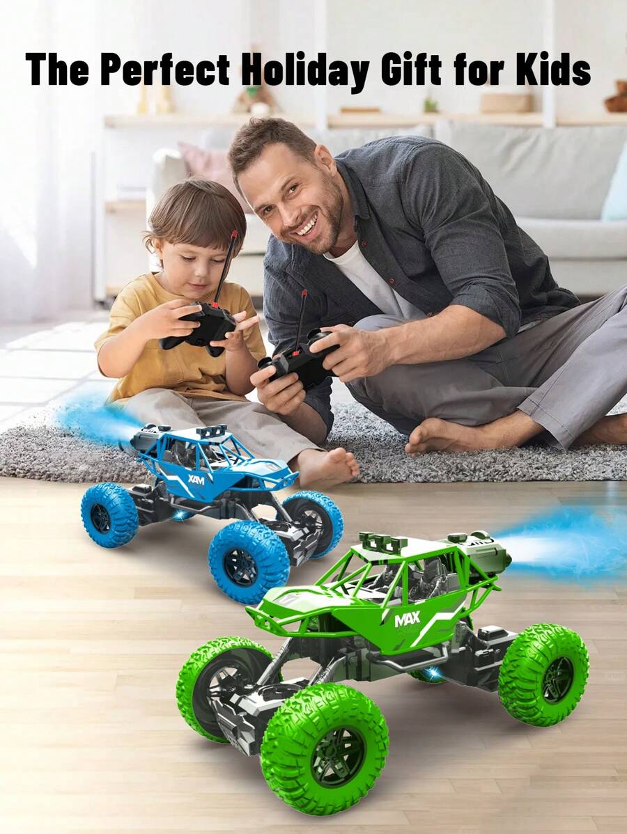 1pc Remote Control Off-Road Vehicle, Rechargeable RC Car With Spray Function, Monster Truck Pickup Toy RC Car Toy, Suitable For All Terrain, Classic Affordable RC Car Toy Gift For 6-10 Year Old Boys