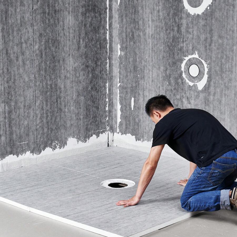 SKYSHALO Shower Curb Kit, 60"X38"/ 36"X36"/48"X72"/ 72"X72" Shower Pan Kit With 6.3" Offset Drain Or Central Drain, Lightweight EPS Shower Installation Kits With 2 Waterproof Cloths, Shower Pan Slope Sticks Fit For Bathroom