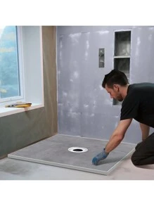 60"x38" Shower Pan Kit With 6.3" Central Drain
