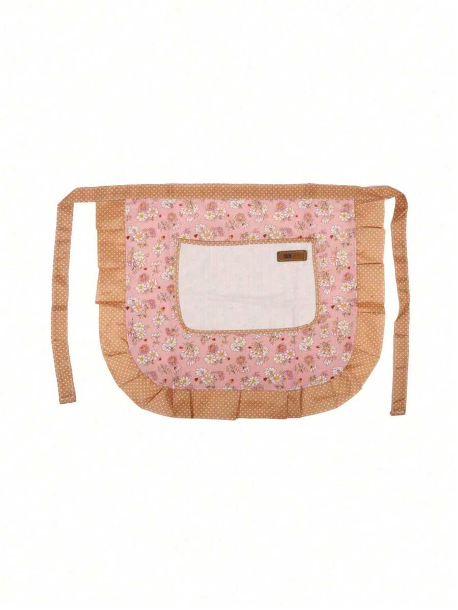 Tablier de cuisine à mi-corps antissalissures avec motif floral, vêtement de travail pour la taille pendant la cuisine