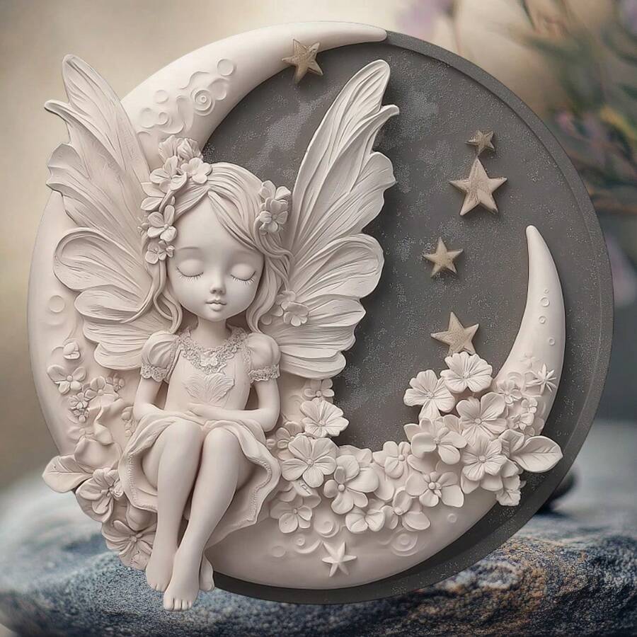 1PC Moon Angel Mold, Fondant Mold, DIY Craft Mold do tworzenia biżuterii, DIY Silikonowa Forma Do Półksiężyca, Moon Angel Shaped Żywica Mold
