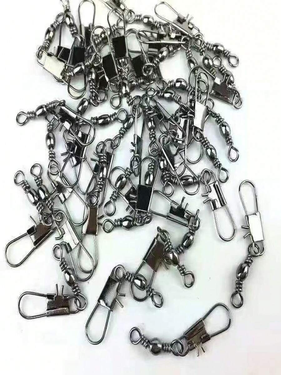 50 Peças Conector de Encaixe Tipo B, Argola Giratória em Forma de 8 para Pesca, Girador de Mudança Rápida para Iscas para Acessórios de Vara de Pescar