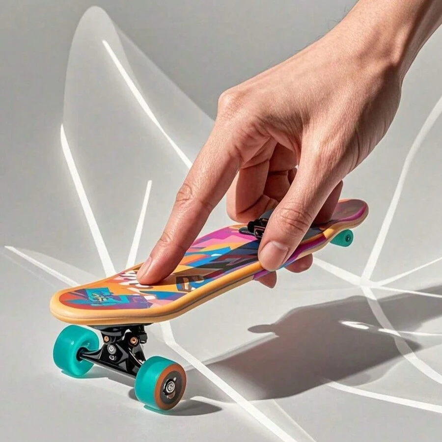 Finger Skateboard, alliage anti-stress et plastique, mini skateboard créatif, jouet de bureau, cadeau d'anniversaire, cadeau de Pâques, cadeau de vacances, cadeau parfait, cadeau