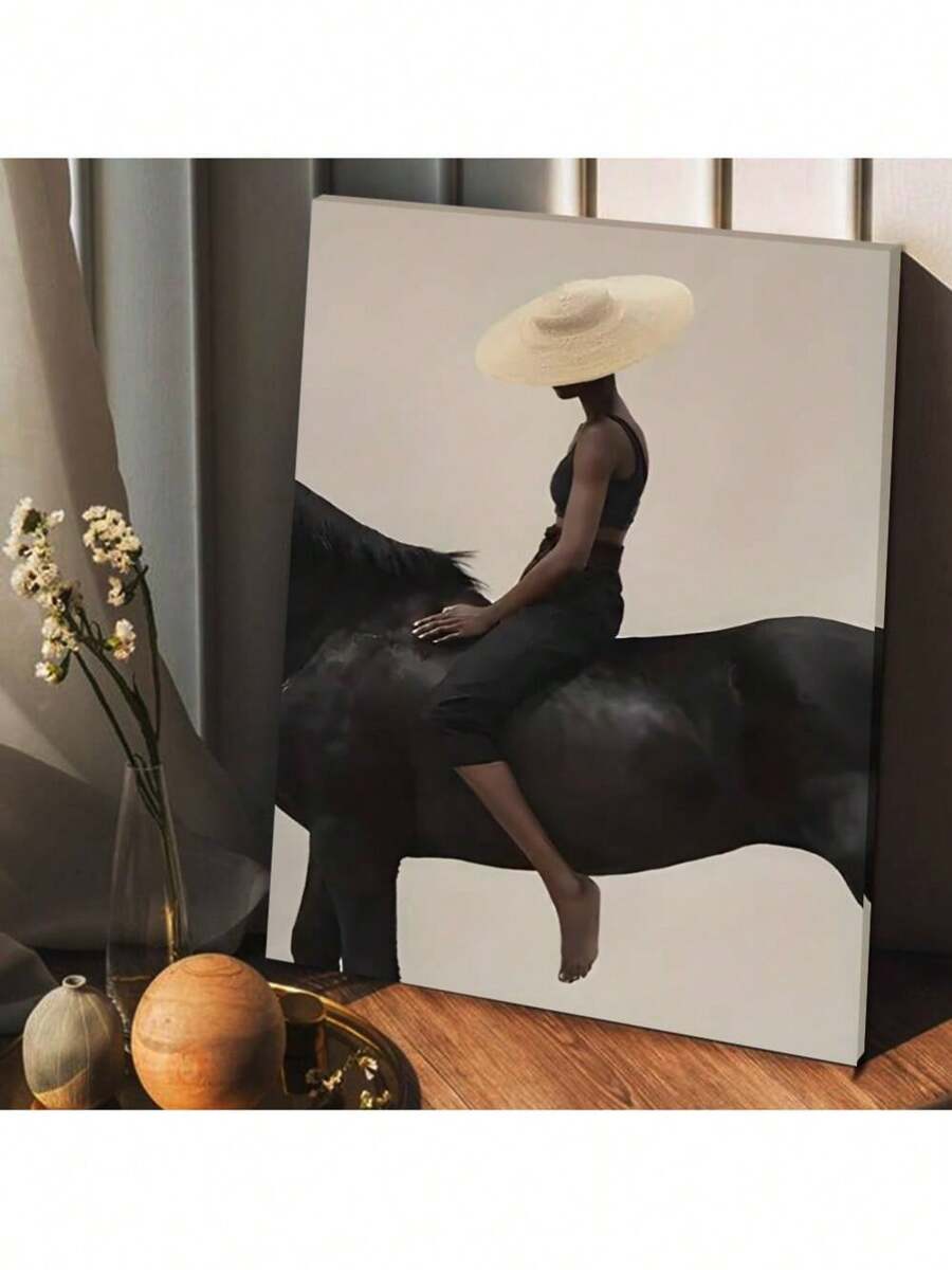 1 Pc Western Cowboy Man Poster Easter Home Room Decoration Wooden Framed Canvas Painting - Thickness 2.25cm/0.9inch,Home Gift Decoration, Room Decoration Aesthetic, Wall Decoration Art, Perfect Gift, Autumn And Winter Wall Decoration, Living Room Decoration, Bedroom Decoration, Kitchen Decoration, Entry Decoration, Bathroom Decoration, Direct Wall Painting, High Quality Wall Painting Poster