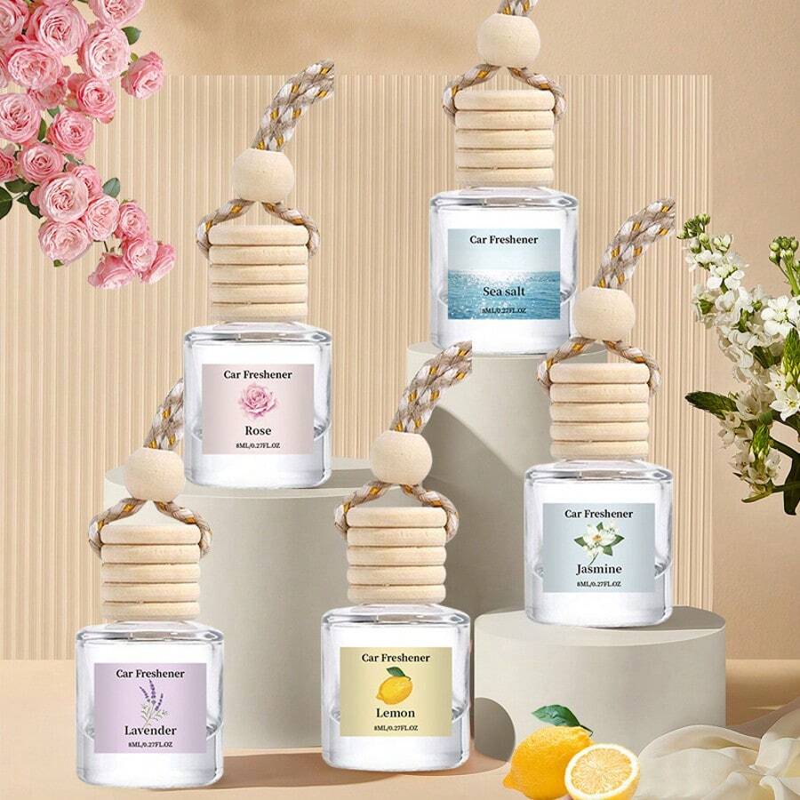 1pc 8ml Car Aromatherapy Pendant Air Freshener Car Aromatherapy Pendant, Cute Car Air Diffuser, Long-Lasting Car Air Freshener, Women's Car Freshener, Removes Odors, Not Pungent, Long-Lasting Fragrance